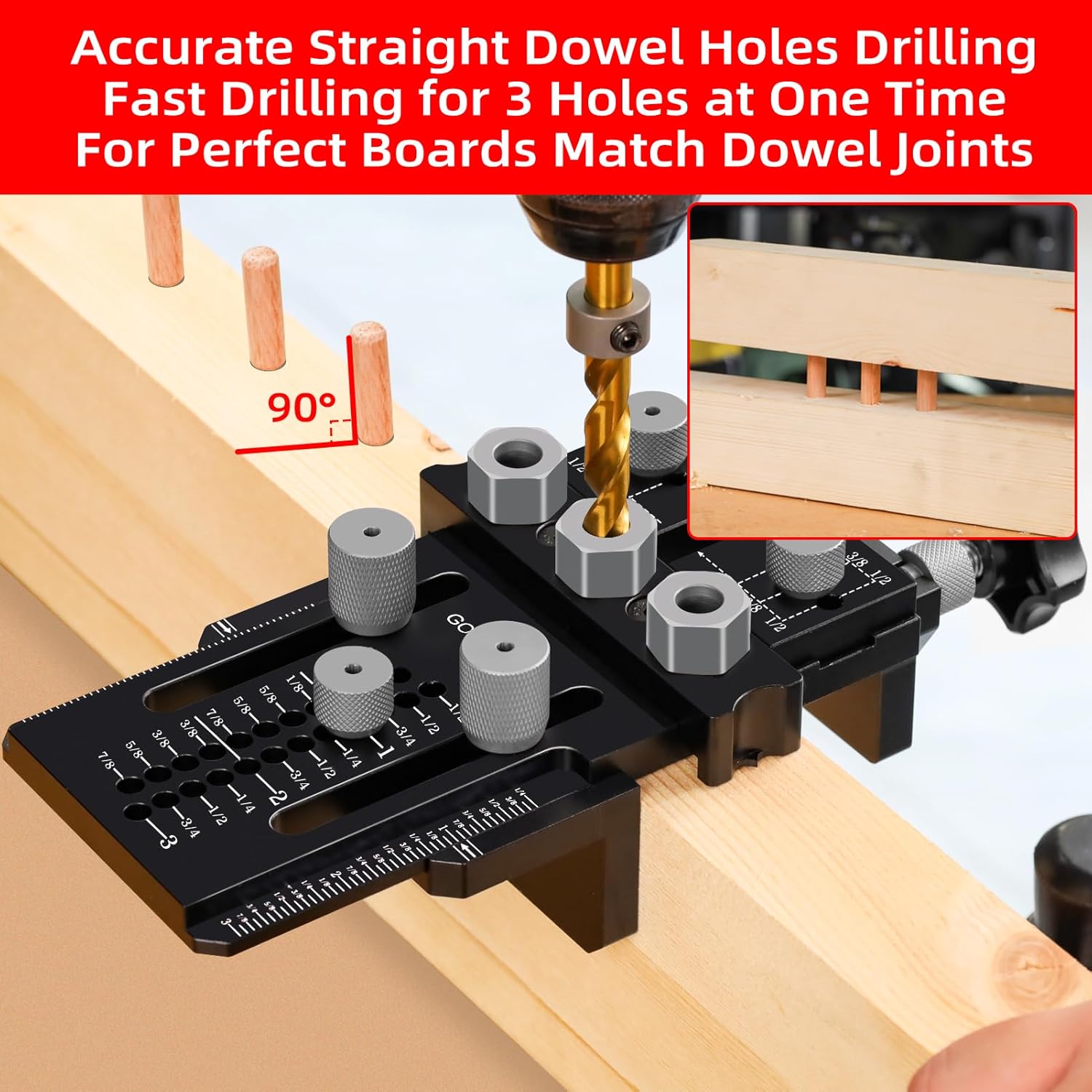 Adjustable Doweling Jig for Drill