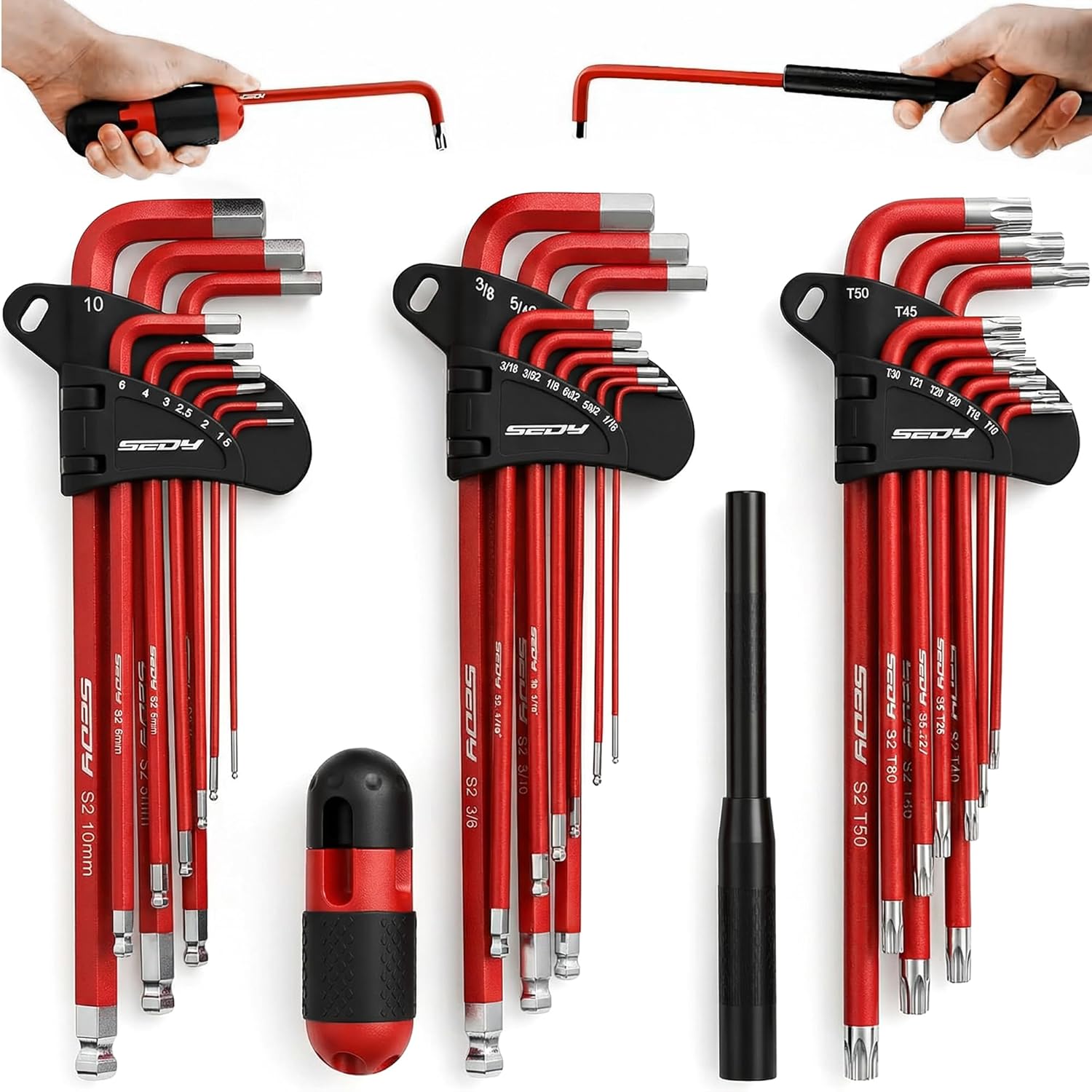 12-Piece Large Folding Hex Key Set
