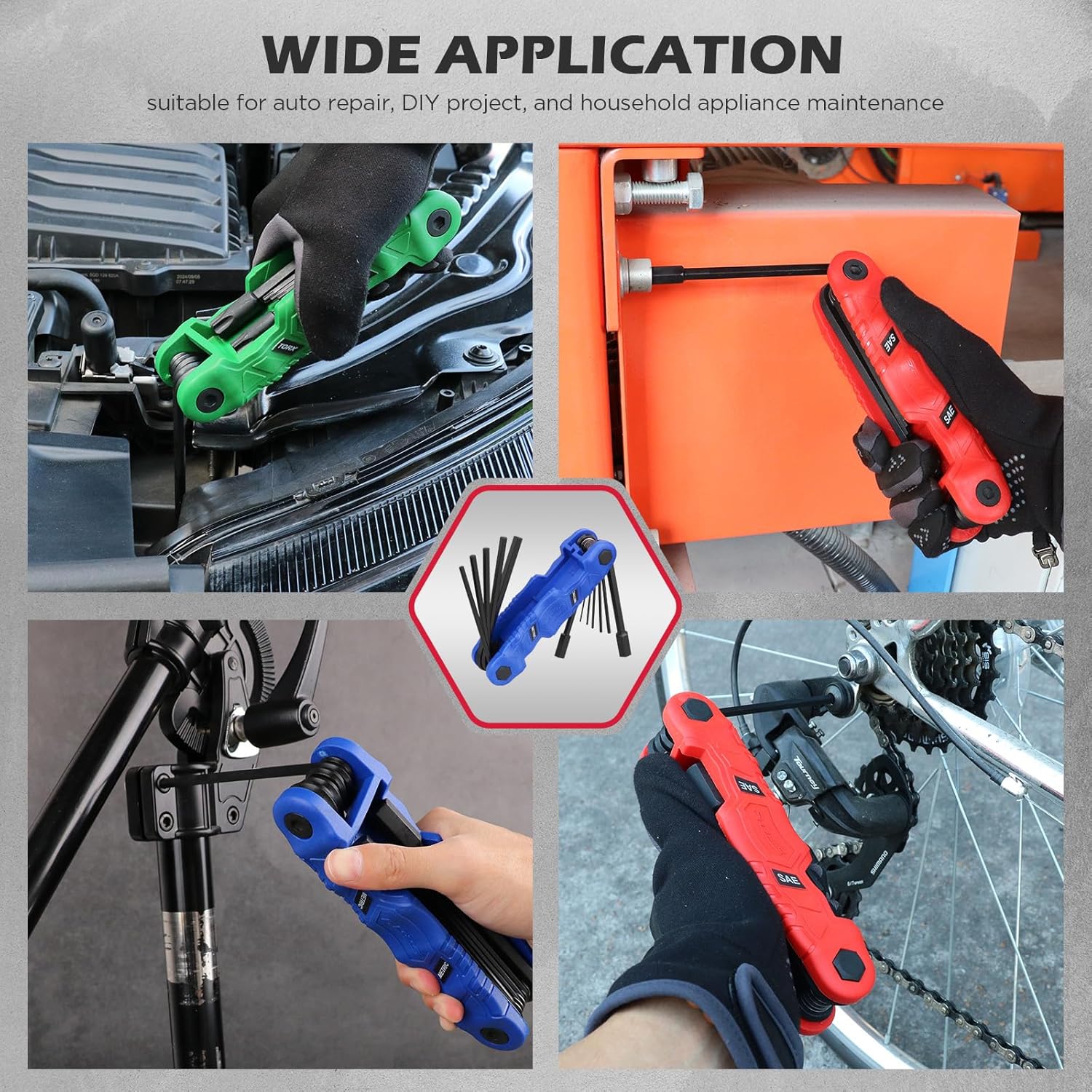 12-Piece Large Folding Hex Key Set